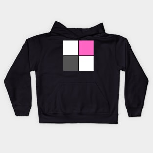 PINK GRAY BLOCK BLACK LINE RETRO GEOMETRIC SEAMLESS PATTERN FOR SUMMER Kids Hoodie